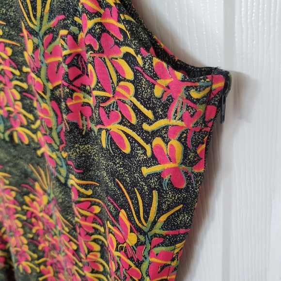 Avi Kahala Collection Hawaii Sleeveless Floral Rayon Dress Women's Size Medium - Picture 8 of 11